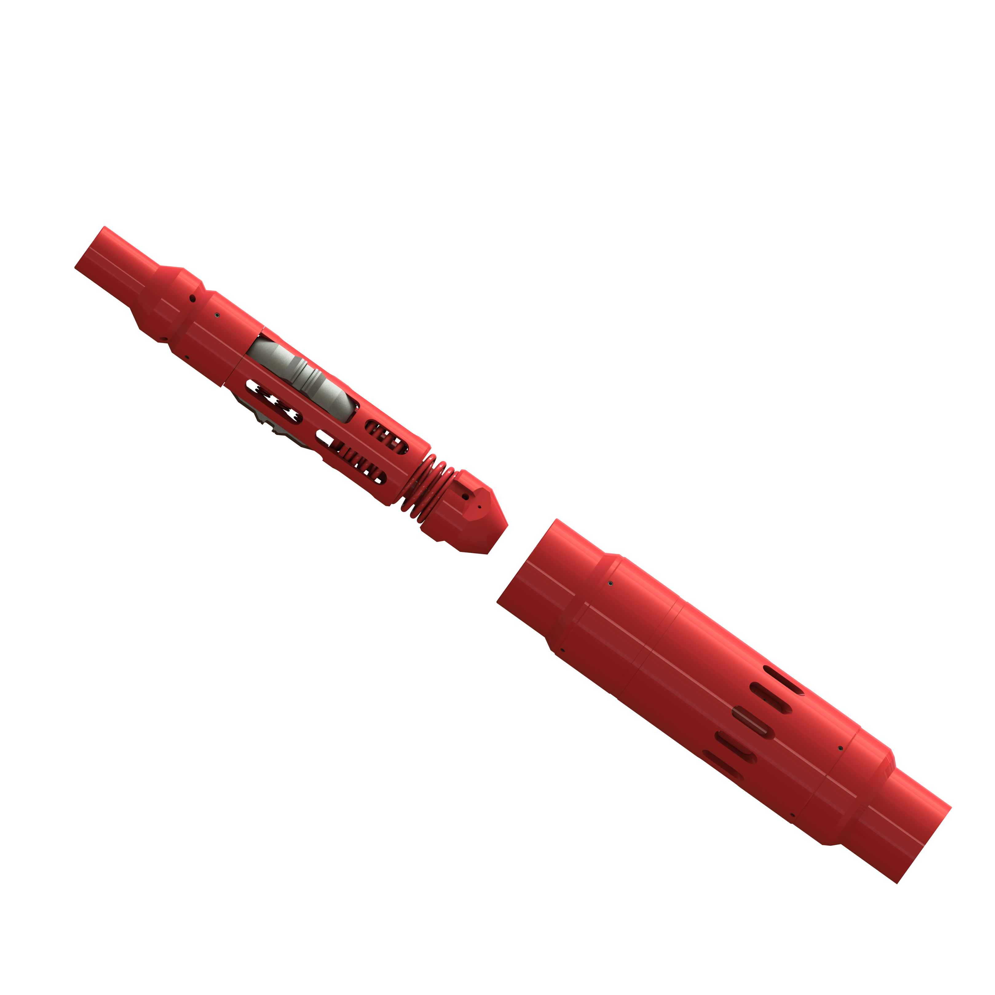 Image of the SUREshift™ RC fracturing valve and its corresponding shifting tool. It offers a streamlined design and straightforward operation and designed specifically for coiled tubing fracturing operations,